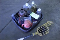 Assorted Oil & Camping Lamps & Fruit Picker