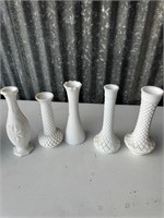 Milk Glass Bud Vases