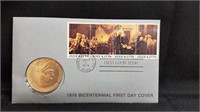 1974 Bicentennial First Day Cover Medal & Stamp