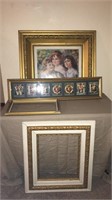 Victorian prints in large frames