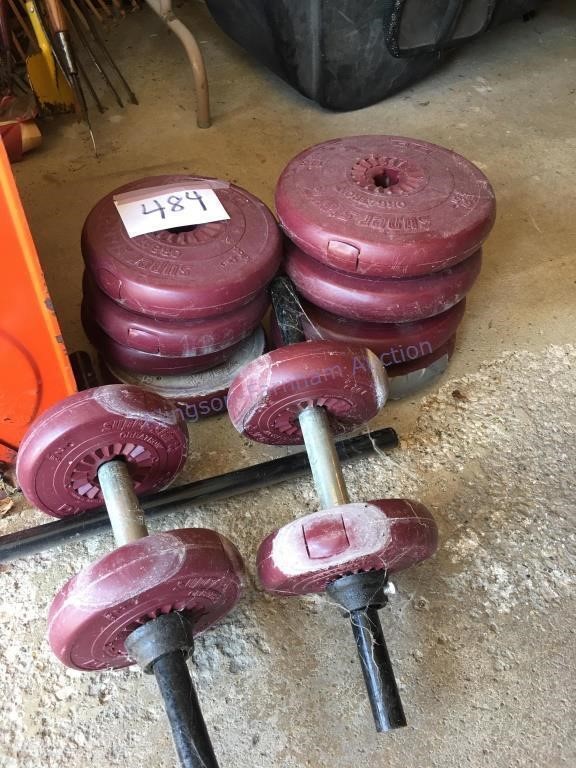 Miscellaneous weights, dumbbells and weight bar