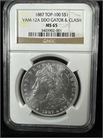 1887 VAM-12A TOP100 DDO Gator & Clash MS65 silver