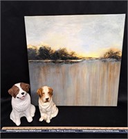 Canvas Wall Hanging/Dog Figures x2