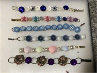 6 HANDCRAFTED  VICTORIAN BUTTON BRACELETS  #4