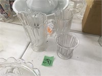 1890's feather glass pitcher/vases