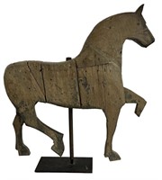 WOODEN HORSE MODEL ON STAND
