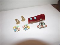 4 Pair Vintage Clip Screwback Earrings