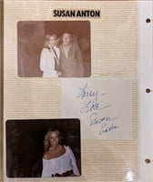 Susan Anton  Photo Album Page and Signature Cut
