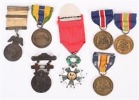 SPAN AM WW1 US NAVY & FRENCH MEDAL LOT WWI