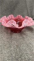 Vintage Fenton Cranberry Opalescent Hobnail Glass