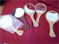 Wood hand mirrors