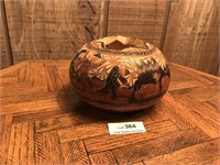 Wood Carved Artistic Bowl