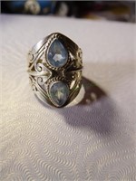 Sterling Silver filigree cigar band style ring