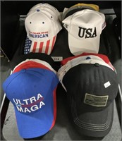 2 Trays New Trump USA Baseball Caps.