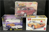 3 Revell & AMT Car Models.