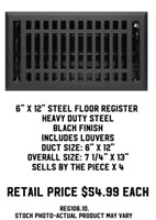 6"x12" Steel Floor Register  4