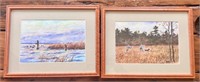 2 framed watercolors DiRusso Atlantic beach nc