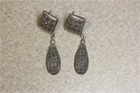 Sterling Marcasite Pair of Earrings