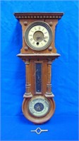 Clock & Barometer Combination Antique Needs T L C