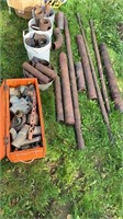 Assorted steel pipe sticks, pieces, fittings
