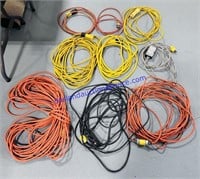 Lot of 9 Extension Cords