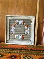 Galvanized tin art with quilt backing