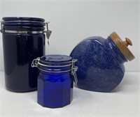 Blue Speckled Cookie Jar