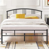 VECELO Queen Bed Frame  14-Inch Metal Black