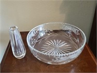 8" Crystal Bowl + Bud Vase