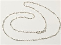 Silver Chain Necklace 20" Long Stamped 925