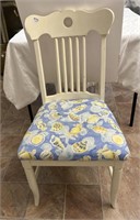 Wood chair w/upholstered seat. seat 17.25"H