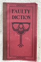 1915 Faulty Diction Book Vintage Rare