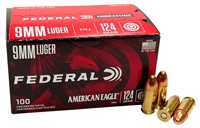 Federal AE9AP100 American Eagle  9mm Luger 124 gr