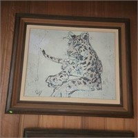 Fritz R Hug Leopard Print on Canvas