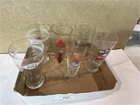 COLLECTORS BRAND NAME BEER GLASS LOT