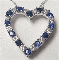 $100 Silver Created Sapphire 19" Necklace