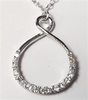 $80 Silver Cz 18-19" Necklace