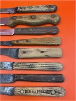 8 Vintage Kitchen Knives 6-1/2-8-1/2”