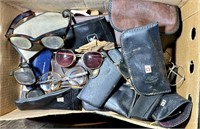 Vintage eyeglasses and eyeglass cases