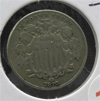 1870 5 Cent Shield Nickel.