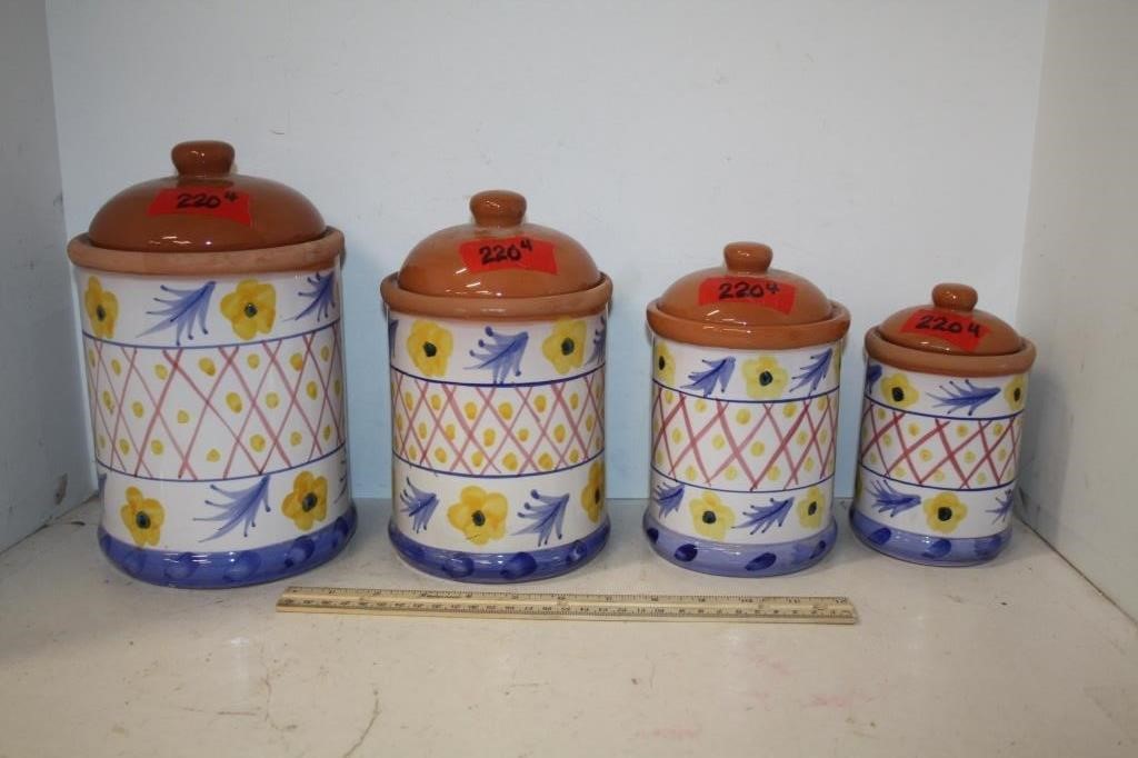 World Bazaar Covered Crock Canisters  4