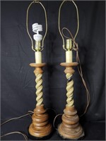 Matching Set Wooden Lamps