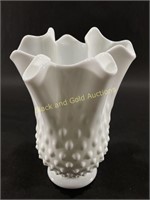 VTG Fenton Milk Glass Hobnail Vase