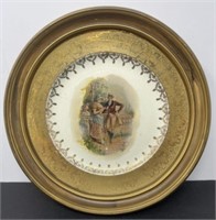 Framed Colonial Style Plate Warranted 22k