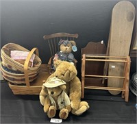 Baskets, Teddy Bears, & Doll Furniture.