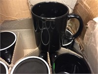 Box Of New Black Coffee Mugs