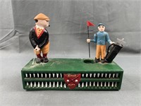 Vintage Cast Iron Golf Bank