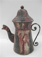 Painted Vtg Coffeepot / Vase - 11.5" Tall