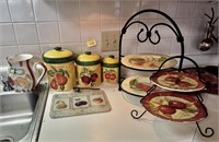 Fruit Canister Set, Tiered Trays, Cutting Board &