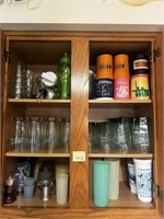 Glassware & Items in Cabinet